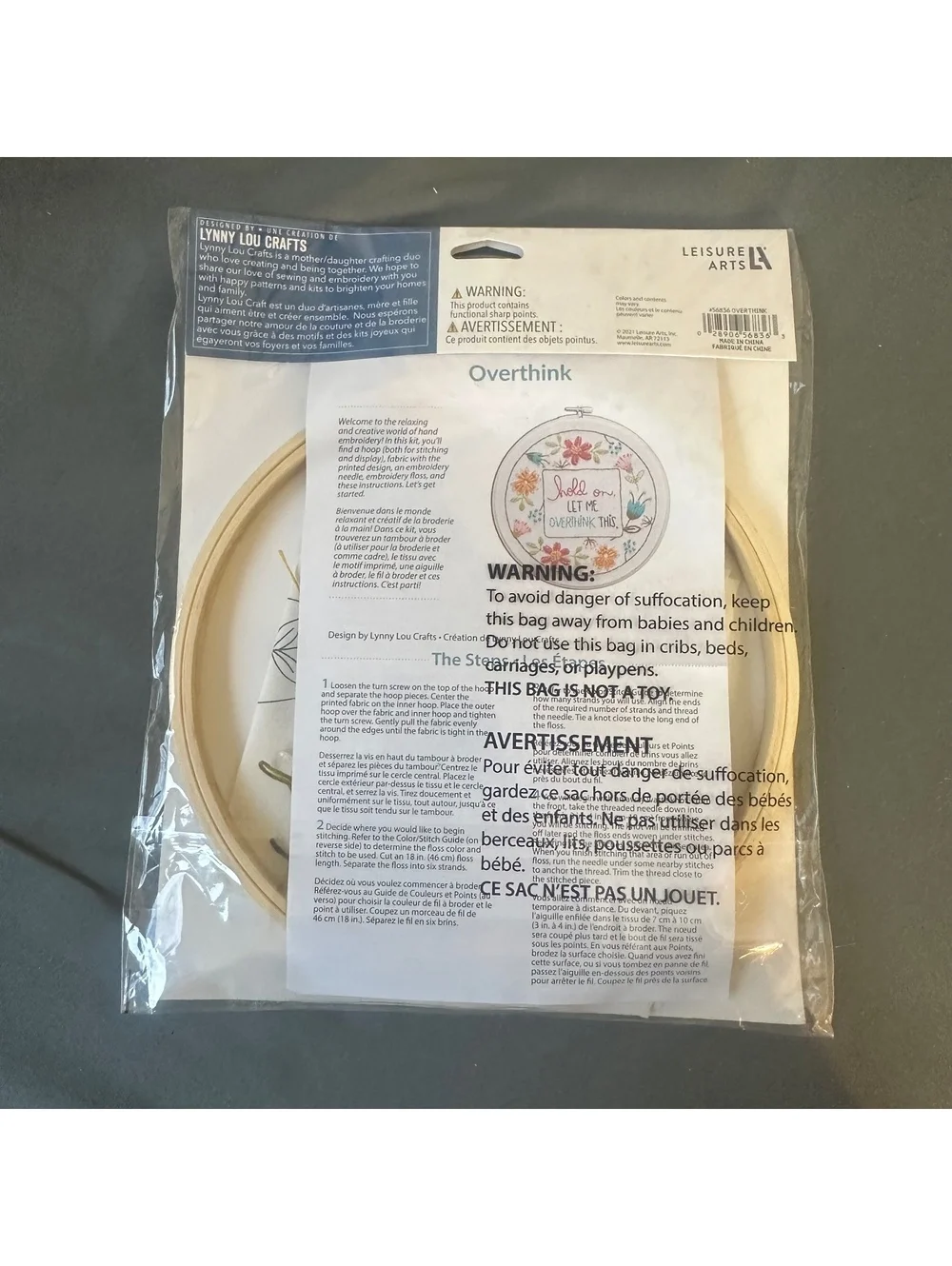 Hold On Let Me Overthink This Floral Embroidery Kit Leisure Arts
